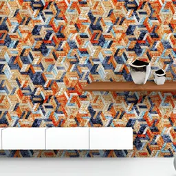 ArtzFolio Printed UV-Resistant Anti-Bacterial Colorful Tribal GrungePeel & Stick Wallpaper-image-68