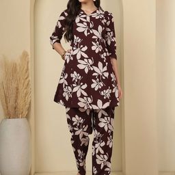 SZN Printed Pure Cotton Shirt Collar Tunic With Trousers Co-Ords-picture-2