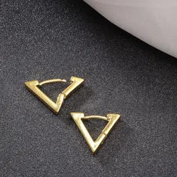 DressBerry Gold-Plated German Silver Triangular Shaped Hoop Earrings-18