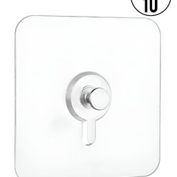 Bedspun 10-Pcs Transparent Waterproof Self Adhesive Wall Hooks-39