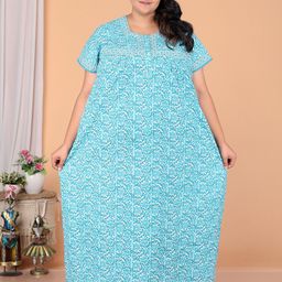 JAIPZZ APPARELS Women Printed Maxi Nightdress-image-32