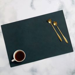 OBSESSIONS 6-Pcs Teal-Blue Rectangle PVC Waterproof Dining Table Placemats-image-11