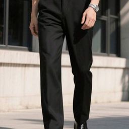 Next One Men Relaxed Straight Leg Straight Fit Mid-Rise Easy Wash Trousers-picture-8