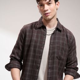 HIGHLANDER Men Slim Fit Checked Casual Shirt-picture-41