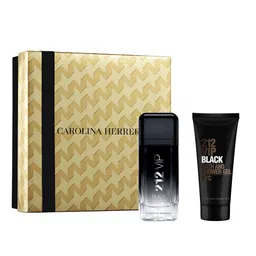 Carolina Herrera Set of 2 Men 212 VIP Black EDP 100ml with Shower Gel 100ml-image-39