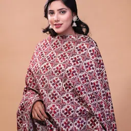 THE SHAWL STUDIO Ethnic Motifs Embroidered Viscose Rayon Dupatta-picture-15