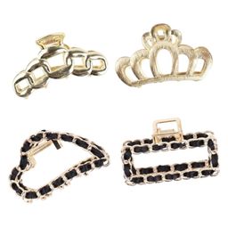 FIMBUL Women Set of 4 Designer Metallic and Chain-Detail Hair Claws-11