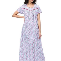 KOVIRA Women Printed Pure Cotton Maxi Nightdress-image-96