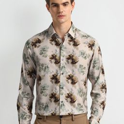 Arrow Men Classic Spread Collar Floral Printed Cotton Casual Shirt-image-65