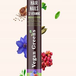 Vegan Greens Hair & Nails Vitamins With DHT Blocker- 25 Tablets - Orange-image-87