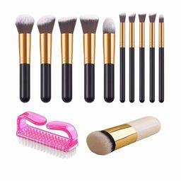 zemglam Set Of 12 Makeup Brushes With Nail Cleaning Brush-43