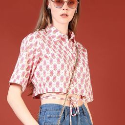 V-Mart Print Flared Sleeve Cotton Top-picture-8