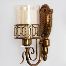 SHREE KALA HOME DECOR Brown & White Metal Cylinder Shaped Wall Lamp-image-61