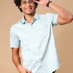 V-Mart Abstract Printed Spread Collar Cotton Shirt-image-16