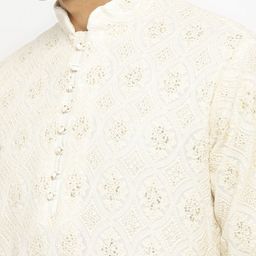 Devyom Men Printed Regular Thread Work Kurta with Pyjamas image 4
