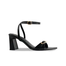 Signature Sole Embellished Work Block Sandals with Buckles-50