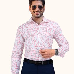 ROUGHELLS MEN SMART FIT ABSTRACT PRINT RED FULL SLEEVES SHIRT-image-95