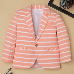 Ridokidz Boys Striped Tailored Fit Single Breasted Blazer-image-43
