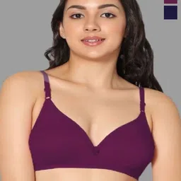 Eden Women Pack of 2 Medium Coverage Non Padded Cotton T-shirt Bra-image-60