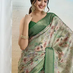 KALINI Floral Zari Tissue Handloom Saree-image-70