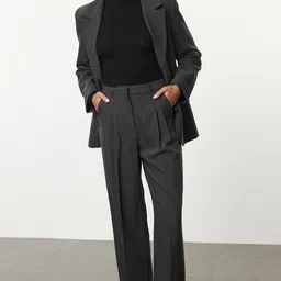 Trendyol Women Regular Fit Mid-Rise Formal Trouser-image-30