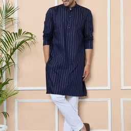 See Designs Men Striped Regular Kurta with Pyjamas-picture-43