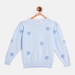 JWAAQ Girls Floral Pullover with Embroidered Detail-image-89