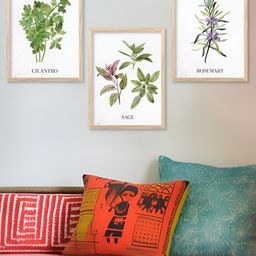 Kotart Brown & Green 3 Pieces Wooden Floral Painting Wall Arts-picture-0