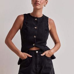 all about you Cotton Round Neck Waistcoat With Shorts Co-Ords-image-32