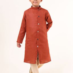 TABARD Boys Mandarin Collar Cotton Straight Kurta-image-61