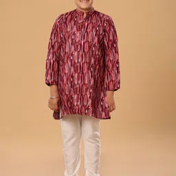 The Mini Trunk Boys Abstract Printed Mandarin Collar Regular Kurta with Trousers image 2