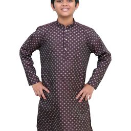BAESD Boys Geometric Printed Thread Work Jacquard Kurta-picture-24
