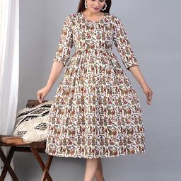 TANISHA Floral Women's Rayon Printed A-lined Flared Maternity Dress-picture-29