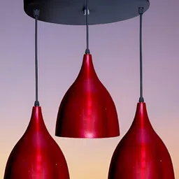 KINIS Maroon Aluminium Quirky Ceiling Lamp-34