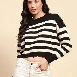 Global Republic Women Striped Pullover-image-73