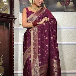BerMondsey Woven Design Zari Banarasi Saree-picture-37