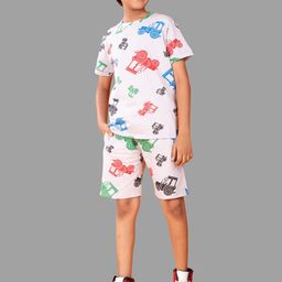 US Fly Boys Printed Round Neck T-shirt With Shorts Clothing Set-image-26
