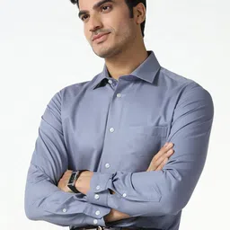 Blackberrys Men India Slim Fit Solid Spread Collar Pure Cotton Formal Shirt-picture-42