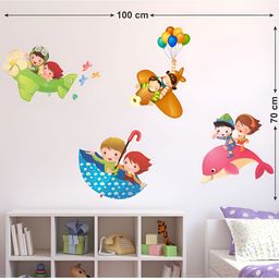 LANSTICK Multi Kids playing Wall Sticker-image-25