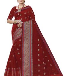 Maroosh Woven Design Zari Saree-image-43