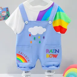 LULU & SKY Printed T-shirt With Dungaree-image-93