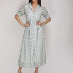 JAKANARY Ethnic Motifs Print Georgette A-Line Maxi Dress-image-47