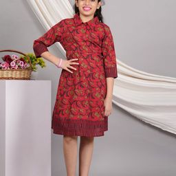 IKRASS Floral Print Puff Sleeve A-Line Dress-image-22