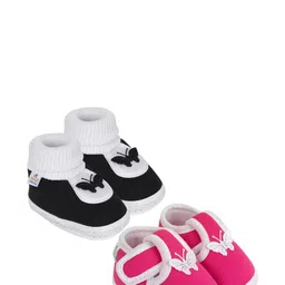 NESKA MODA 0 To 6 Months Set of 2 Pair Newborn Infants Soft Cotton Butterfly Baby Booties-image-37