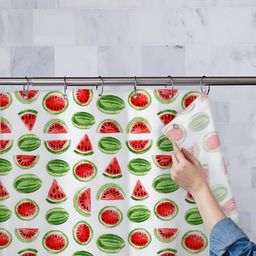 ArtzFolio White & Green Printed Waterproof Shower Curtains-image-99