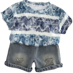 StyleCast x Revolte Boys Printed Pure Cotton T-shirt With Shorts-image-3