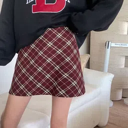 StyleCast Checked A-Line Mini Skirt-image-48