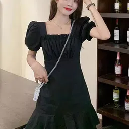 StyleCast Puff Sleeve Fit & Flare Mini Dress-image-47