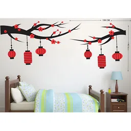 LANSTICK Black & Red Printed Splash Proof Wallpaper-23