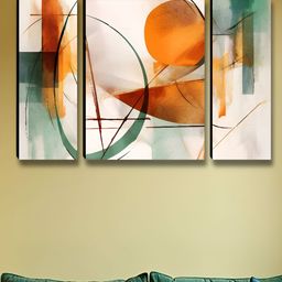 Aura Orange & Off White 3 Pieces Wood Other Wall Art-image-21